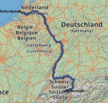 rheinradweg Auf dieser karte ist der Radrheinweg eingezeichnet